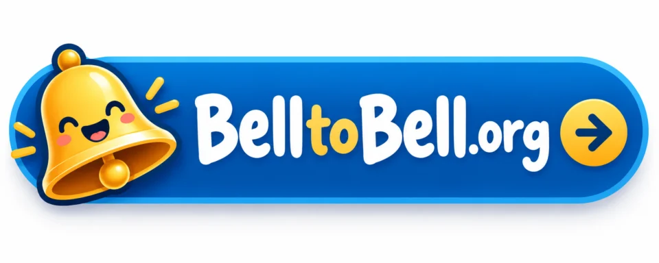BellToBell.org — a smiling gold bell beside the BellToBell.org wordmark on a blue button