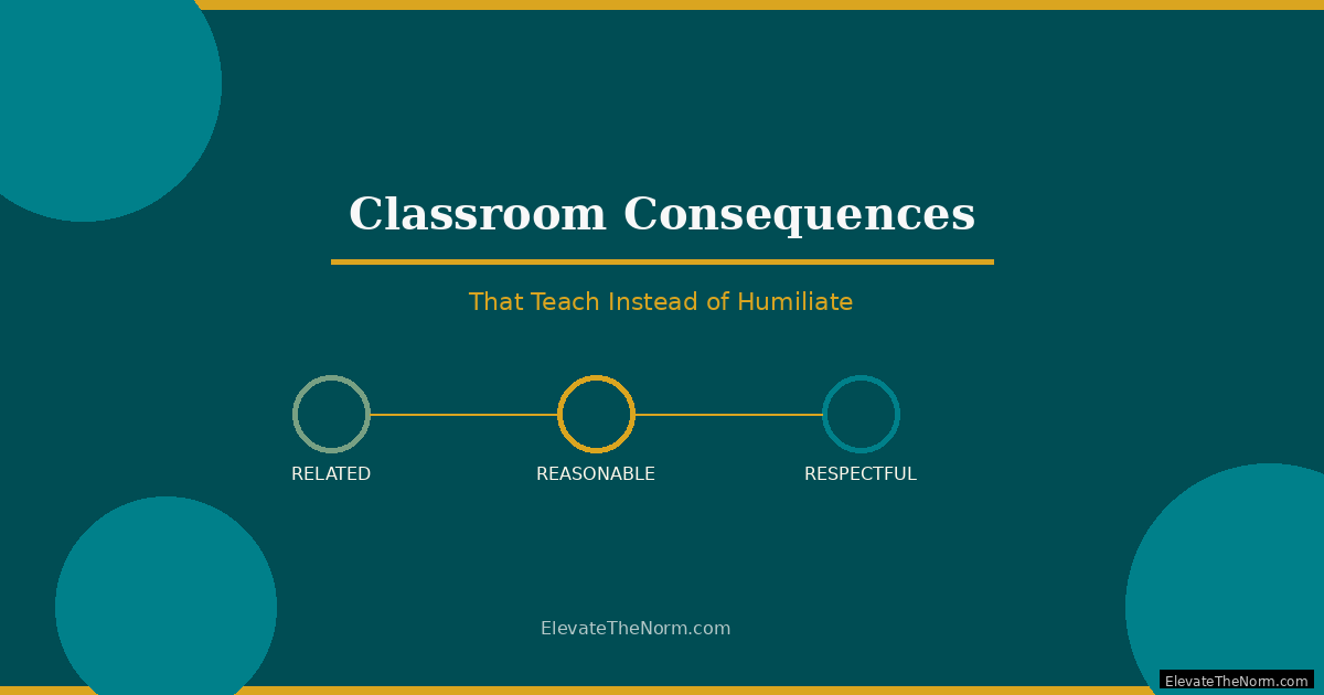 Classroom Consequences That Teach Instead of Humiliate