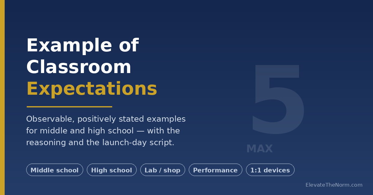 Example of Classroom Expectations for Middle and High School Students