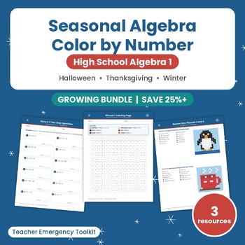 Cover of Seasonal Algebra Color by Number Bundle