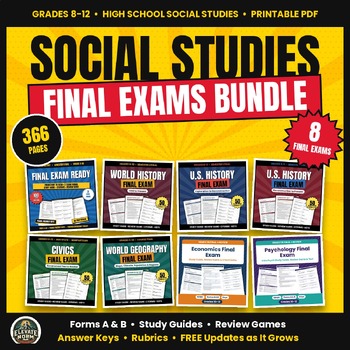 Cover of Social Studies Final Exams Bundle