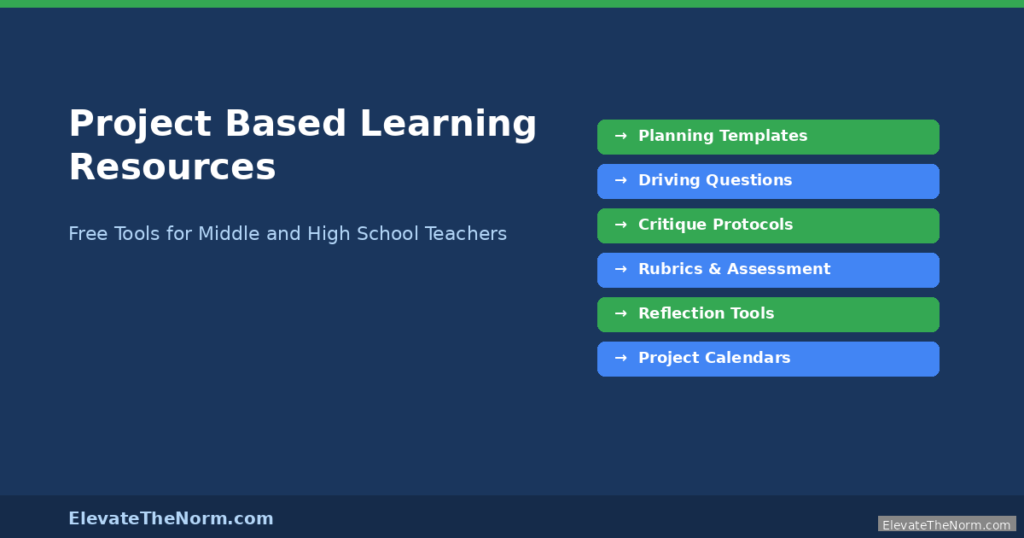 Project Based Learning Resources: Free Tools for Middle and High School Teachers