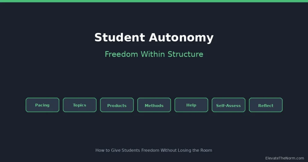 Student Autonomy: How to Give Students Freedom Without Losing the Room