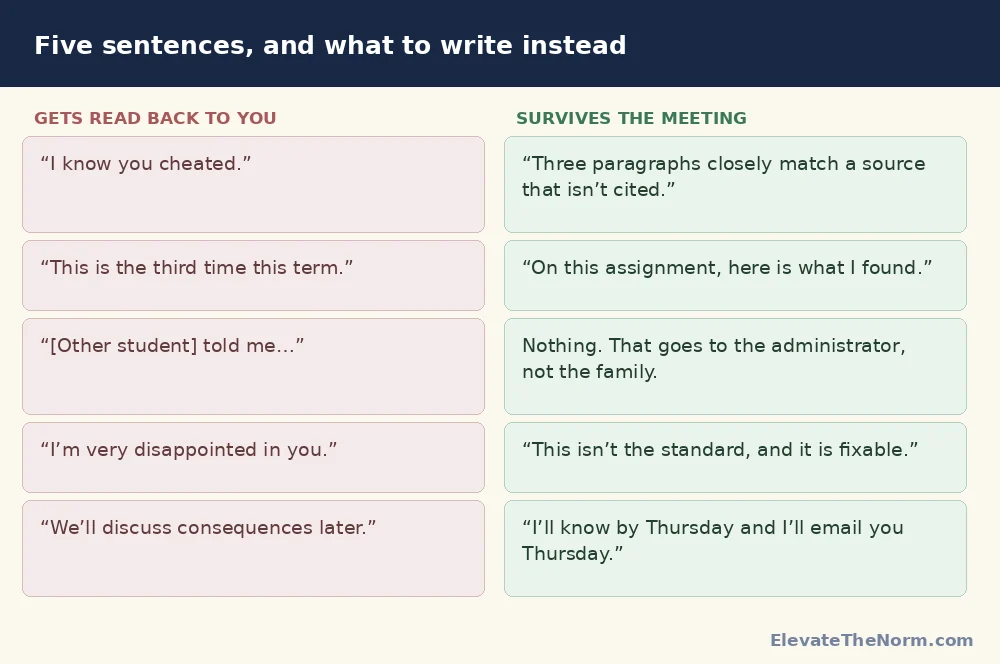 Table of five problematic email sentences and better alternatives
