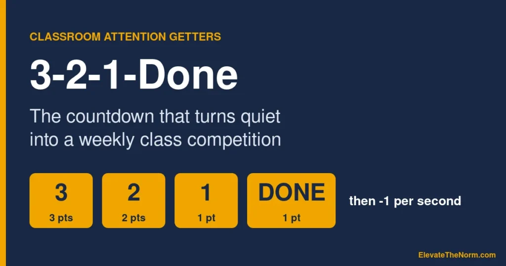 Classroom Attention Getters: The 3-2-1-Done Method That Took Six Weeks to Work