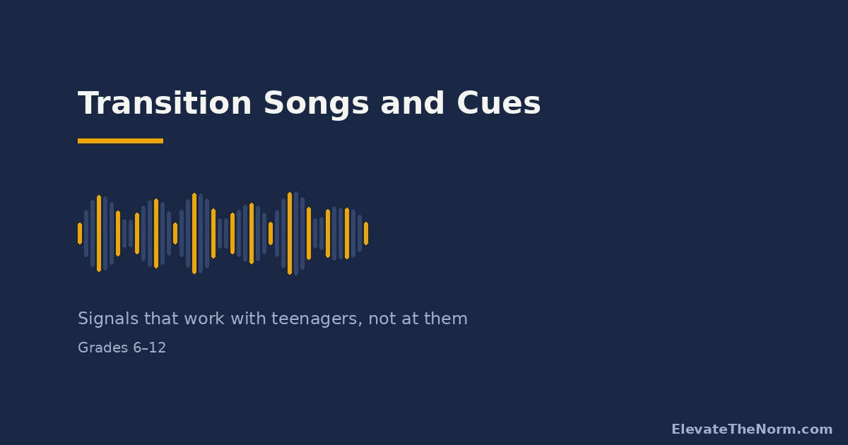Illustration of an audio waveform, representing music used as a classroom transition signal