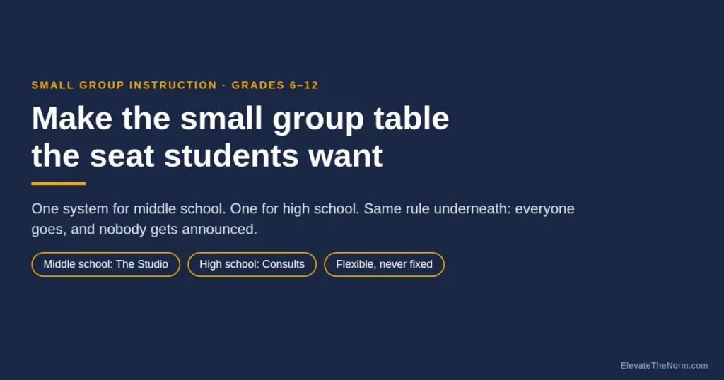 Small Group Instruction in Middle and High School: Make the Table the Seat Students Want