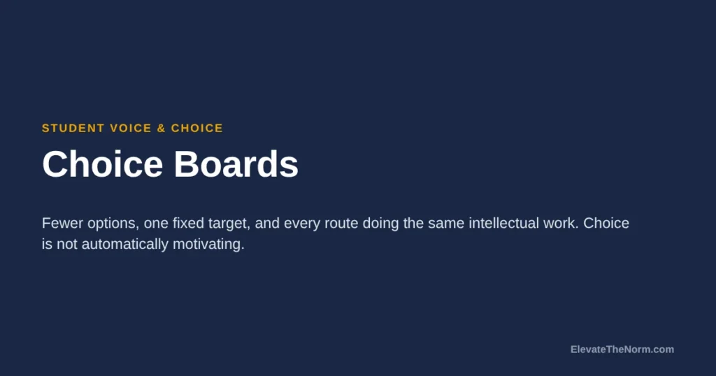 Choice Boards: How to Give Students a Real Choice Instead of a Decorative One