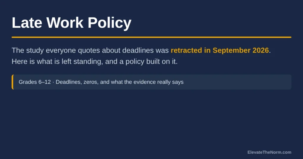Late Work Policy: What the Evidence Supports After the Famous Study Was Retracted