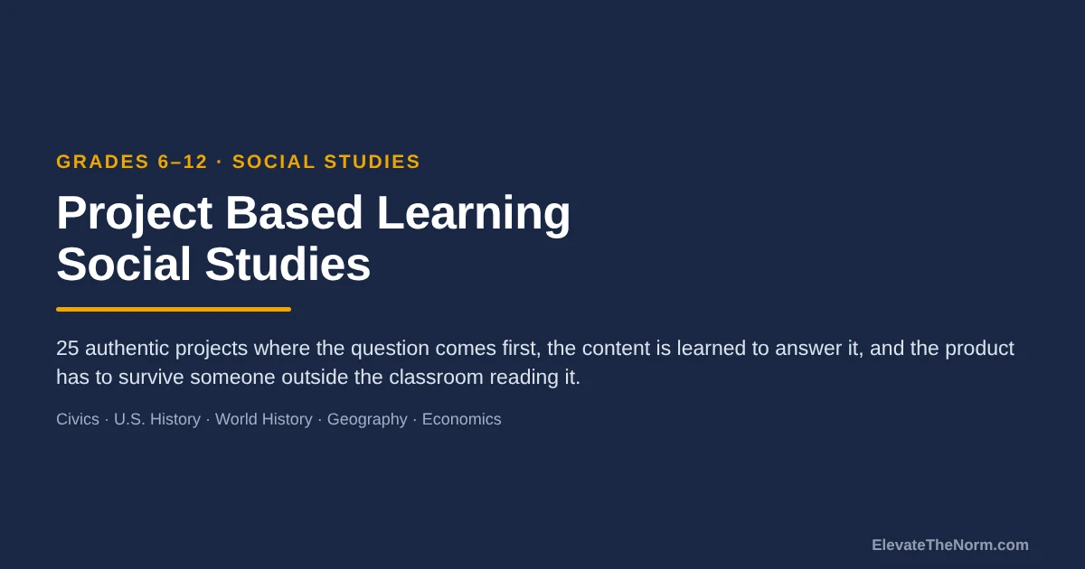 Project Based Learning Social Studies: 25 Authentic Projects for Grades 6–12