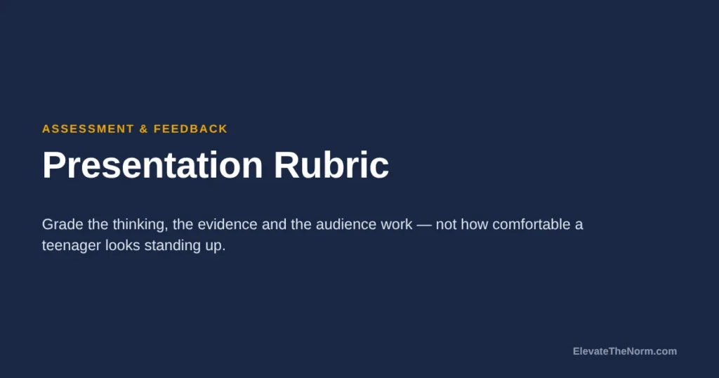 Presentation Rubric: How to Grade a Student Presentation Without Grading Confidence