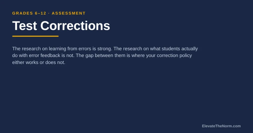 Test Corrections: How to Make Them Teach Instead of Hand Back Points